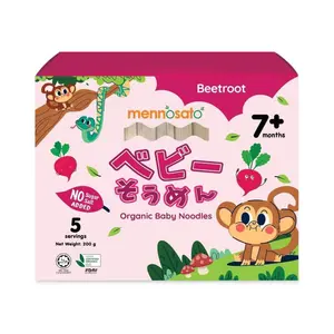Mì Củ Dền Hữu Cơ Cho Bé, Organic Baby Noodles, Beetroot, 7+ Tháng (200g) - MEN NO SATO